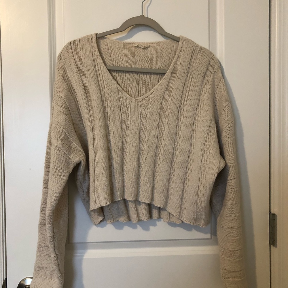 Cropped knit sweater
